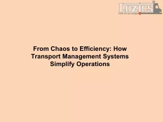 From Chaos to Efficiency How Transport Management Systems Simplify Operations