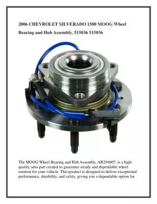 moog 515036 wheel bearing and hub assembly