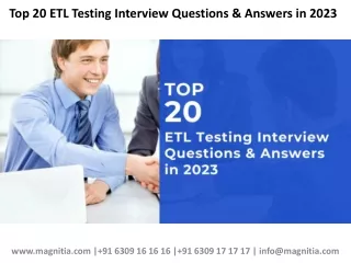 Top 20 ETL Testing Interview Questions & Answers in 2023