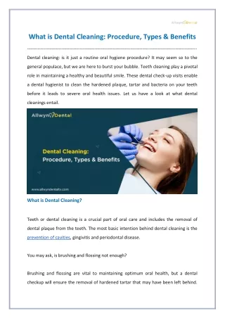 What is Dental Cleaning: Procedure, Types & Benefits