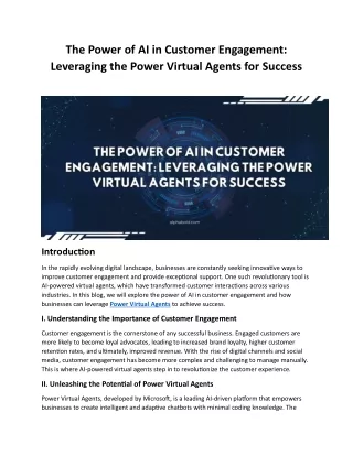 Leveraging the Power Virtual Agents for Success
