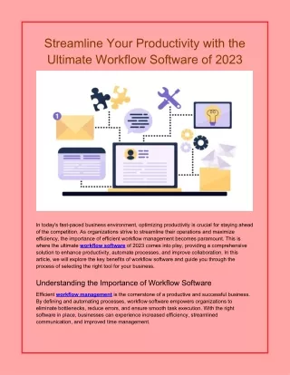 Streamline Your Productivity with the Ultimate Workflow Software of 2023