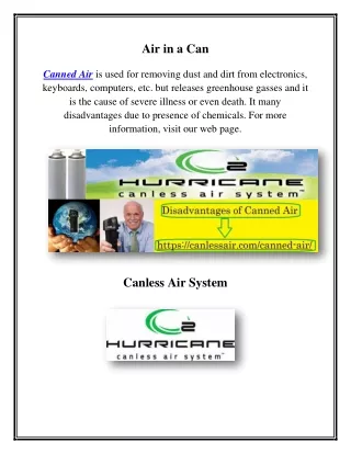 Disadvantages of Canned Air, canlessair