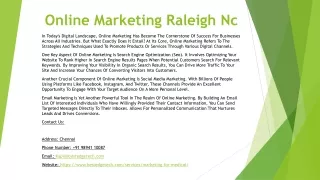 Online Marketing Raleigh Nc