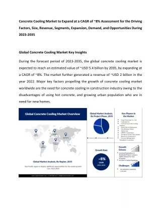 Concrete Cooling MarketConcrete Cooling Market Unlocking Potential (2023-2035)