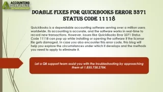 A complete guide about QuickBooks Error 3371 Status Code 11118 Issue