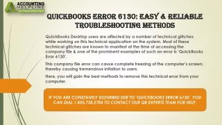 An effective way to fix QuickBooks Error 6130