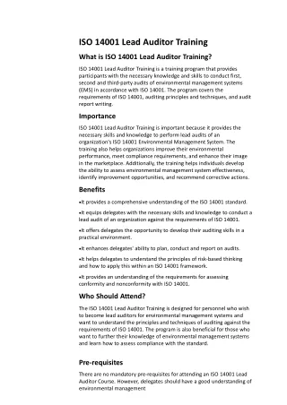 อบรม iso 14001