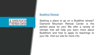 Buddhist Retreat  Diamond Mountain Retreat Center