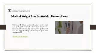 Medical Weight Loss Scottsdale  Drstowell.com