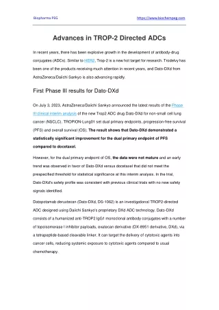 Advances in TROP-2 Directed ADCs