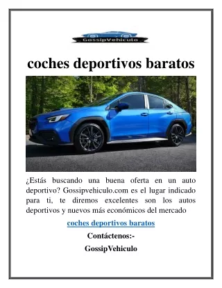 coches deportivos baratos