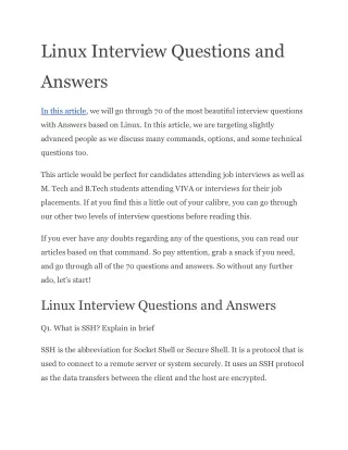 Linux Interview Questions and Answers (1)