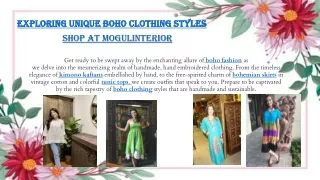Exploring Unique Boho Clothing Styles