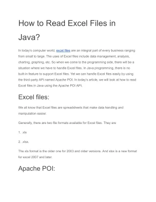How to Read Excel Files in Java (1)