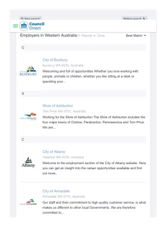 Council Jobs WA