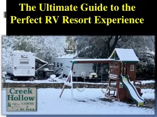 The Ultimate Guide to the Perfect RV Resort Experience