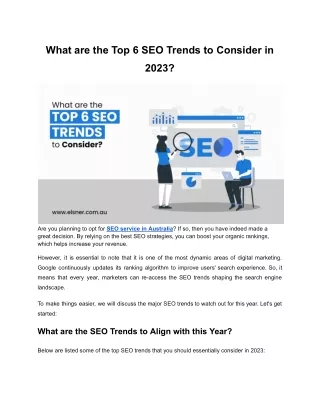 What are the Top 6 SEO Trends to Consider in 2023