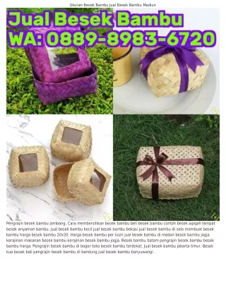 O889–898З–Ꮾ7ᒿO (WA) Besek Bambu Hias Pengrajin Besek Bambu Semarang