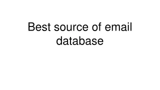 Best source of email database