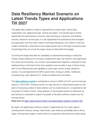 Data Resiliency Market