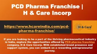 PCD Pharma Franchise -  H & Care Incorp