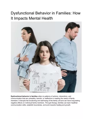 Dysfunctional Behavior in Families_ How It Impacts Mental Health