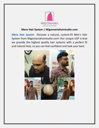 Mens Hair System | Wigomaniahairstudio.com