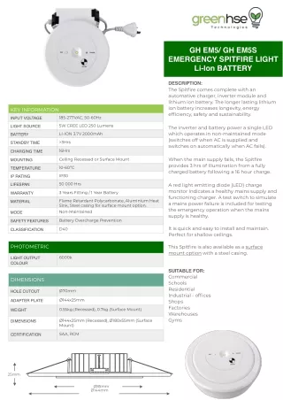 LED Spitfire Emergency Light (5W) by Greenhse Technologies