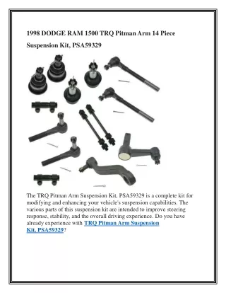 1998 dodge ram 1500 front suspension kit