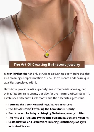 The Art Of Creating Birthstone Jewelry