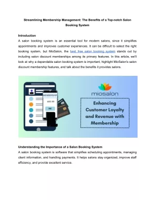 Streamlining Membership Management_ The Benefits of a Top-notch Salon Booking System