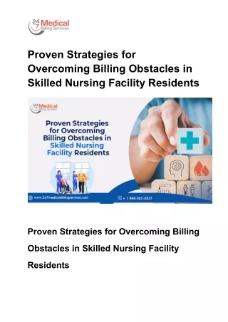 Proven Strategies for Overcoming Billing Obstacles in Skilled Nursing Facility Residents