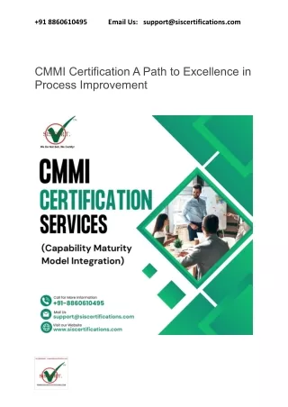 CMMI Certification A Path to Excellence in Process Improvement