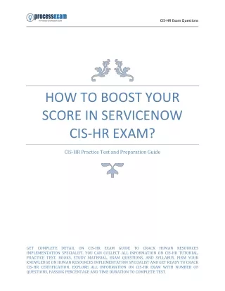 How to Boost Your Score in ServiceNow CIS-HR Exam?