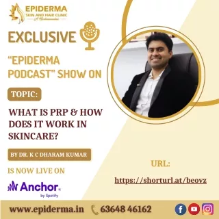 PRP & How does it work in Skincare | Skin Clinic In Jayanagar | Epiderma Clinic