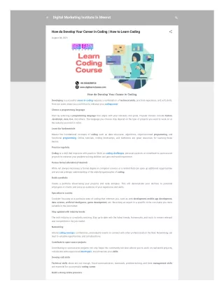 How do Develop Your Career in Coding | How to Learn Coding