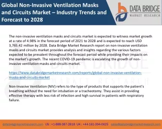 Global Non-Invasive Ventilation Masks and Circuits Market – Industry Trends and Forecast to 2028