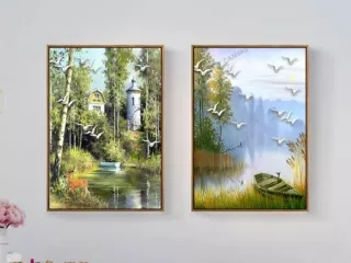Wall painting canvas with natural landscape
