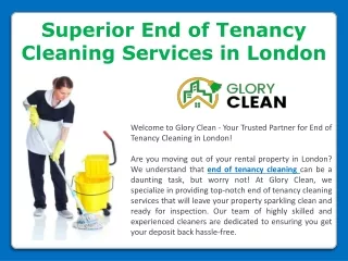 Superior End of Tenancy Cleaning Services in London