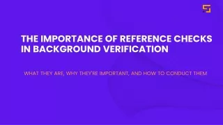 Importance of reference check in BGV