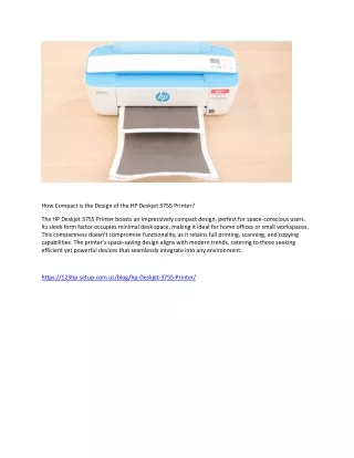 How Compact is the Design of the HP Deskjet 3755 Printer