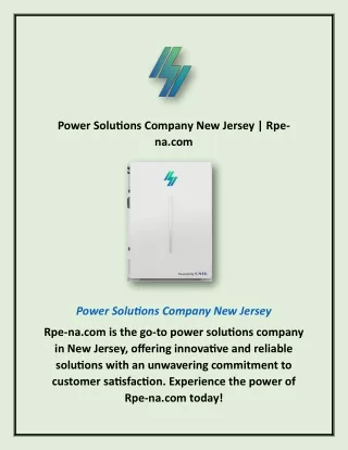 Power Solutions Company New Jersey