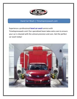 Hand Car Wash  Timeitxpresswash.com