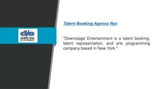 Talent Booking Agency NYC Downstageent.com