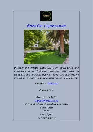 Grass Car  Igrass.co.za