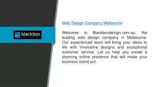 Web Design Company Melbourne Blackboxdesign.com.au