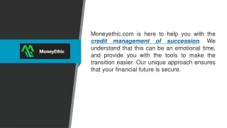 Credit Management Of Succession Moneyethic.com