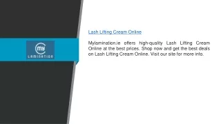 Lash Lifting Cream Online | Mylamination.ie