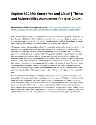 Explore SEC460: Enterprise and Cloud | Threat and Vulnerability Assessment Pract